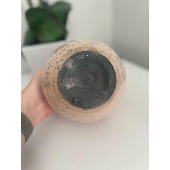 Handmade Ceramic Speckled Ombre Decorative Vase Peach Pink Western - Picture 6 of 6